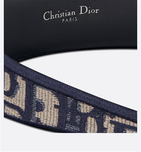 Dior Oblique Dior Band Headband Navy Blue Embroidery 